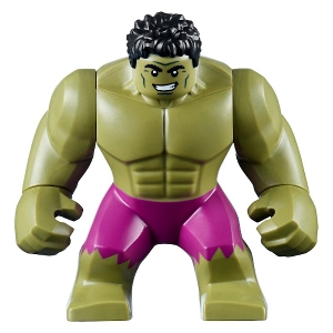 Hulk with Black Hair and Magenta Pants