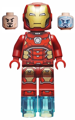Iron Man with Silver Hexagon on Chest and 1 x 1 Round Bricks