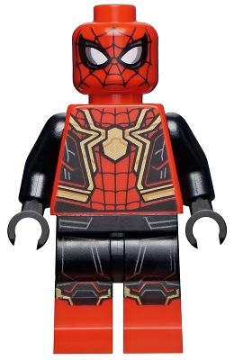 Spider-Man - Black and Red Suit, Large Gold Spider, Gold Knee Trim &#40;Integrated Suit&#41;