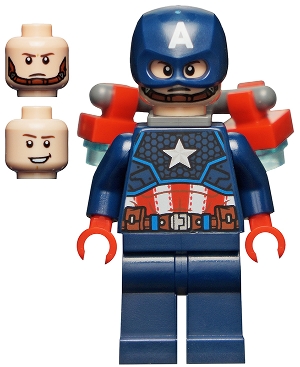 Captain America - Dark Blue Suit, Red Hands, Jet Pack