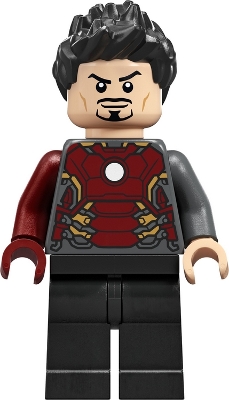 Tony Stark - Dark Bluish Gray Iron Man Suit with Dark Red Right Arm