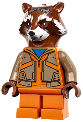 Rocket Raccoon - Orange and Dark Tan Outfit, Reddish Brown Head (76243)