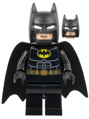 Batman - Black Suit, Gold Belt, Cowl with White Eyes, Smirk / Goggles and Frown