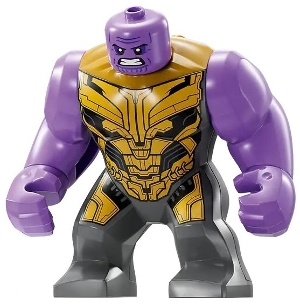 Thanos - Large Figure, Medium Lavender Arms Plain, Dark Bluish Gray Outfit with Gold Armor, Angry