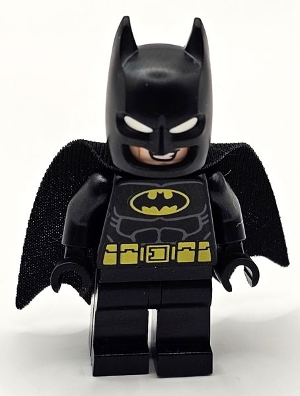 Batman - Black Suit, Yellow Belt, Cowl with White Eyes, Lopsided Grin / Open Mouth Smile with Teeth