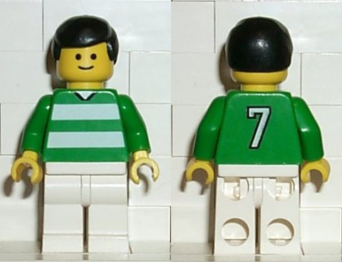 Soccer Player - Green and White Team with Number 7 on Back