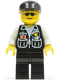 Police - Sheriff Star and 2 Pockets, Black Legs, White Arms, Black Cap, Black Sunglasses