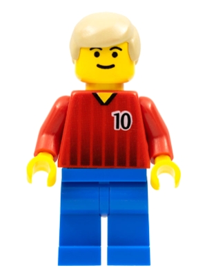 Soccer Player - Red and Blue Team with Number 10
