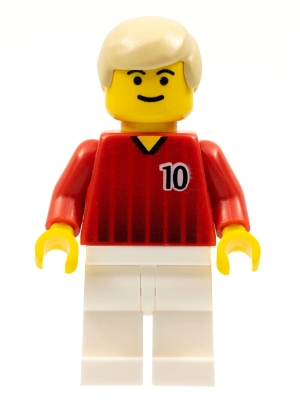Soccer Player - Red and White Team with Number 10