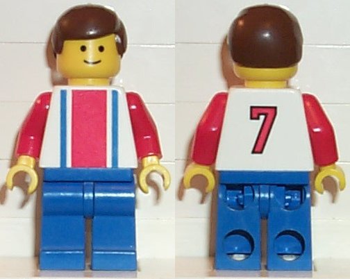 Soccer Player - Red, White, and Blue Team with Number 7 on Back