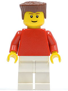 Plain Red Torso with Red Arms, White Legs, Reddish Brown Flat Top Hair &#40;Soccer Player&#41;