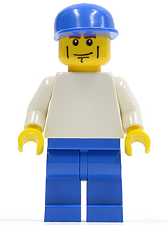 Plain White Torso with White Arms, Blue Legs, Blue Cap (Soccer Player)