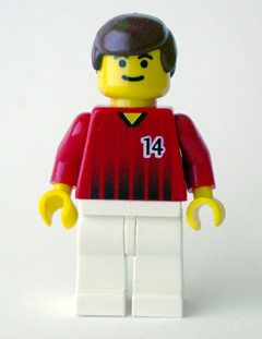 Soccer Player - Red and White Team with Number 14