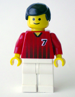 Soccer Player - Red and White Team with Number 7