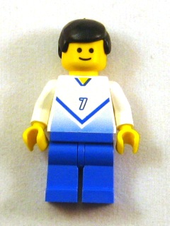 Soccer Player White & Blue Team with shirt  #7