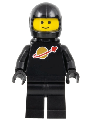 Classic Space - Black with Air Tanks and Motorcycle &#40;Standard&#41; Helmet, Logo High on Torso &#40;Second Reissue&#41;