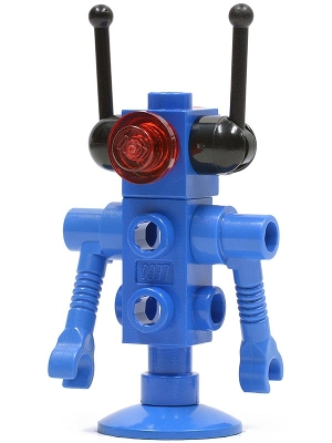Classic Space Droid - Dish Base, Blue with Trans-Red Eyes and Black Antennae