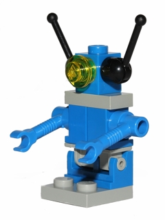 Classic Space Droid - Plate Base, Blue and Light Gray with Trans-Yellow Eye and Black Antennae