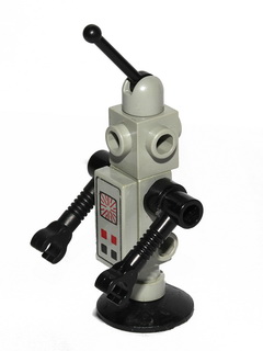 Classic Space Droid - Dish Base, Light Gray and Black with Control Panel