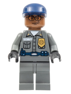 Security Guard, Dark Bluish Gray Shirt w/Badge and Radio, Dark Bluish Gray Legs
