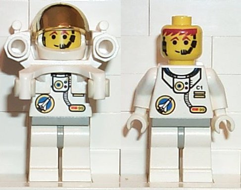 Space Port - Astronaut C1, White Legs with Light Gray Hips, Rocket Pack