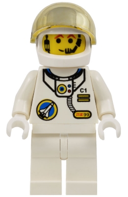 Space Port - Astronaut C1, White Legs, White Helmet, Gold Large Visor