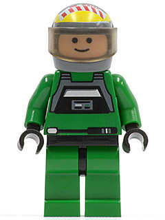 Rebel Pilot A-wing - Light Nougat Head, Trans-Black Visor, Green Jumpsuit