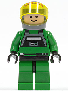Rebel Pilot A-wing - Light Nougat Head, Trans-Yellow Visor, Green Jumpsuit