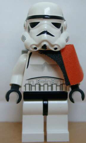 Sandtrooper - Orange Pauldron &#40;Solid&#41;, No Survival Backpack, No Dirt Stains, Helmet with Solid Mouth Pattern and Solid Black Head