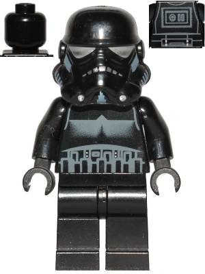 Imperial Shadow Trooper, Long Line on Back, Black, Plain Legs