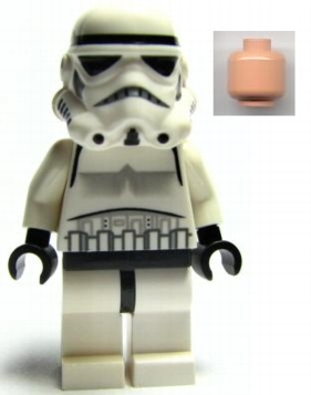 Stormtrooper, Plain Light Nougat Head, Black Lines on Nose Vent