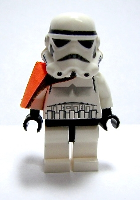 Sandtrooper Squad Leader / Captain, Orange Pauldron, Neck Bracket, Plain Black Head, Dotted Mouth print