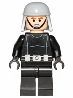 Death Star Trooper / Imperial Trooper, Brown Eyebrows, Black Eyes, Light Bluish Grey Helmet