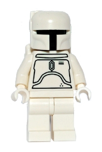 Boba Fett, White Armor, Plain Black Head