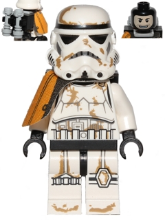 Sandtrooper - Orange Pauldron, Survival Backpack, Dirt Stains, Balaclava Head Print and Helmet with Dotted Mouth Pattern