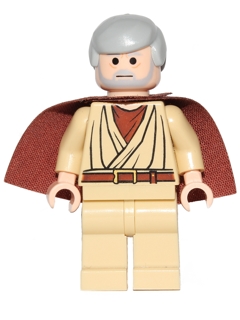 Obi-Wan Kenobi, Old, Tan Robes, Hair, Reddish Brown Cape