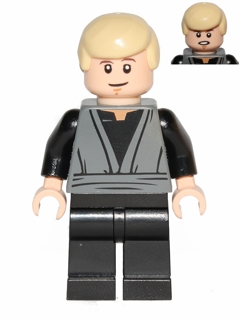 Luke Skywalker &#40;Dark Bluish Gray Jedi Robe, Dual Sided Head&#41;