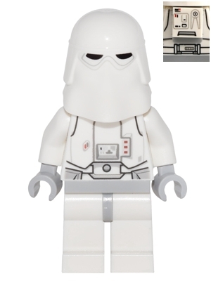 Snowtrooper, Light Bluish Gray Hips, Light Bluish Gray Hands - Backpack Directly Attached to Neck Bracket