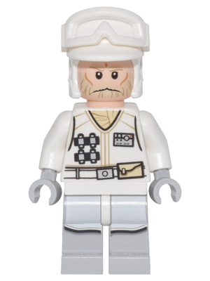 Rebel Trooper in Hoth Uniform, White Hat, White Jacket, Tan Beard, No Backpack