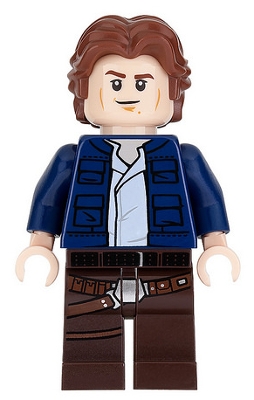Han Solo, Dark Brown Legs with Holster Pattern, Dark Blue Jacket, Wavy Hair