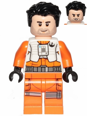 Poe Dameron &#40;Pilot Jumpsuit without Belts and Pipe, Hair&#41;