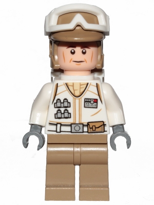 Hoth Rebel Trooper White Uniform, Dark Tan Legs, Backpack &#40;Cheek Lines&#41;