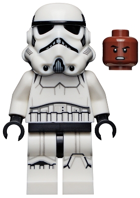 Stormtrooper - Male &#40;Dual Molded Helmet, Gray Squares on Back, Grimacing, Reddish Brown Head&#41;