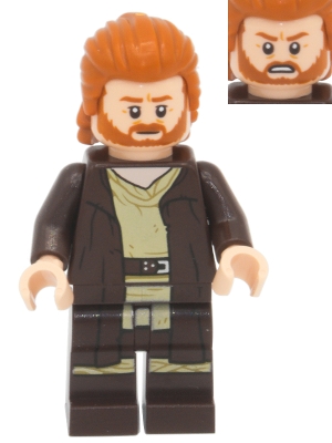 Obi-Wan Kenobi - Reddish Brown Robe, Dark Orange Mid-Length Hair with Ruffled Back
