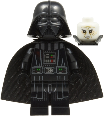 Darth Vader - Printed Arms, Traditional Starched Fabric Cape, White Head with Frown