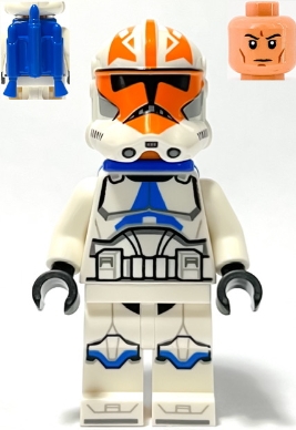 Clone Trooper, 501st Legion, 332nd Company &#40;Phase 2&#41; - Helmet with Holes and Togruta Markings, Blue Jet Pack