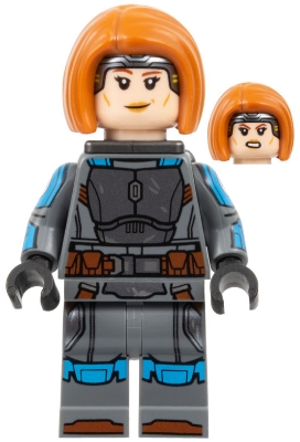 Bo-Katan Kryze - Printed Arms, Jet Pack, Dark Orange Hair
