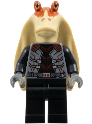 Jar Jar Binks - Black Outfit, Printed Head with Dark Orange Top (Darth Jar Jar)