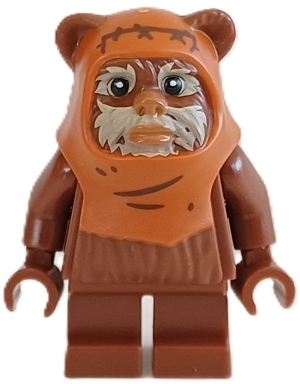Wicket (Ewok) - Molded Dark Orange Hood with Wrinkles