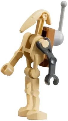 Battle Droid - Tan, Dark Bluish Gray Left Arm, Antenna (Scrap Battle Droid)